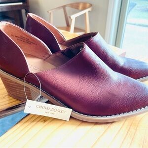 Cynthia Rowley Women's Burgundy Leather Mules